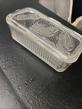 Federal Glass Rectangular Storage Dish with Lid - Transparent